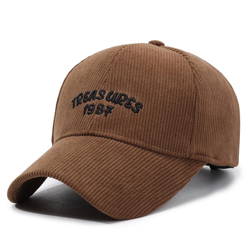 BrandNew FallSeason and ColdSeason Corduroy Solid Color Baseball Hat Outside Simple DailyWear Letter Duck Tongue Cold Warm Men and Women Hat