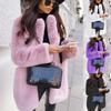 Temperament Commuter Long Sleeve Lapel Imitation Fur Coat Solid Color Warm Slim Coat Women's Fur Jacket