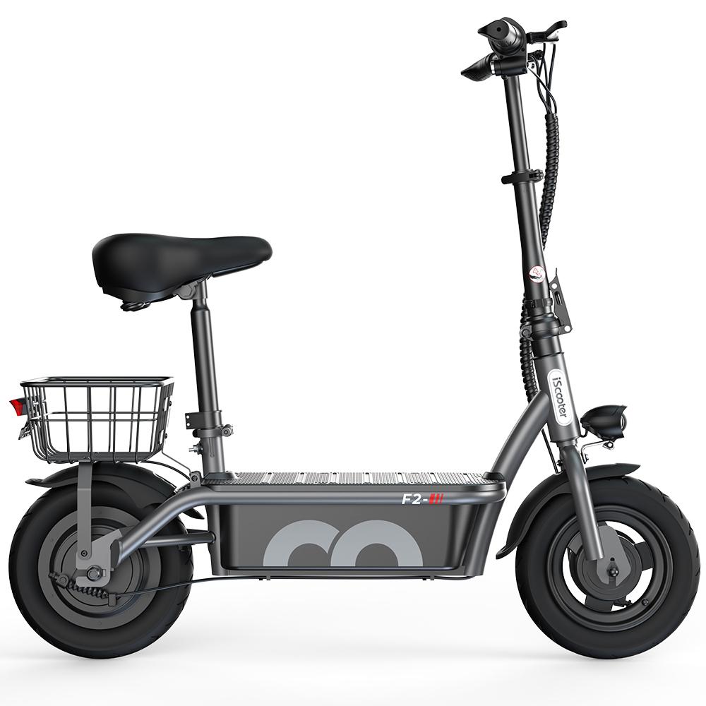 Electric Scooter Adult iScooter 10" 500W Motor 36V 7.8AH Max Range 30Km Load 150Kg Black F2