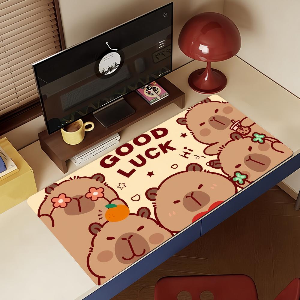 Cute Capybara Cartoon Mouse Pad Non-slip Rubber Gamer Balance Computer Mat Decoracion Deskmat Laptop Office Large