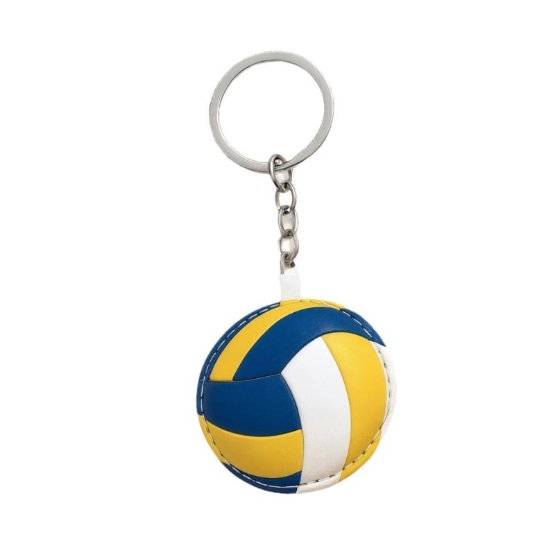Stylish Leather Sports Theme Keychain Pocket Hug Gift Card Holder For Basketball Football Baseball Fans