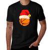 Basketball Santa Hat Funny Sport Xmas Tshirt Casual All Match Short Sleeve Tshirt