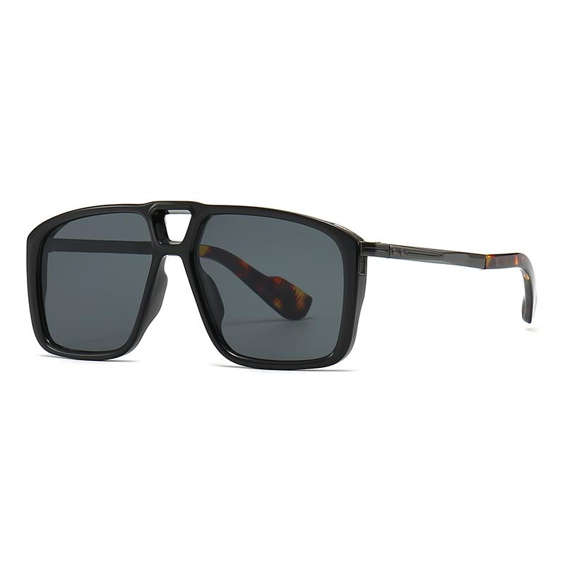 New European American Mens Aviator Sunglasses Retro Double Sorghum Square Frame UV Protection Cross Border