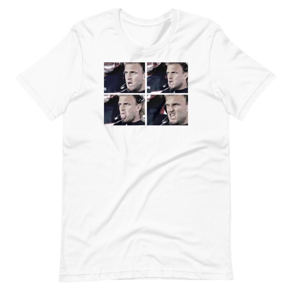 Camiseta Unisex de Manga Corta The Faces of Steve Belichick Football Patriots