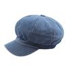 Denim Leinwand Achteckige Hut Damen Nackt Gewaschen Denim Zeitungsjunge Hut Licht Bord Paar Baskenmütze