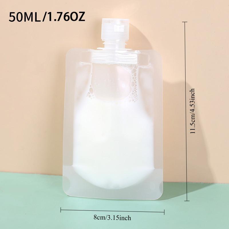 5/10pcs Reusable 50ml Travel Liquid Bottles, Leak Proof & Flexible Silicone for Shampoo, Lotion, Save Space, Easy Fill