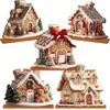 Christmas Villages House Miniature Gingerbreads House Figurine Christmas Collectible Buildings Christmas Decorations