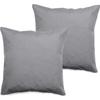 Set of 2 Percale Pillowcases Pure Combed Long-staple Cotton 80 Threads/cm² South Wind - 65x65 - Steel