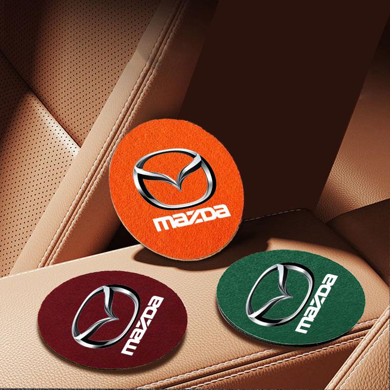 Felt Water Coaster Non-slip Durable Car Water Cup Bottle Holder Pad for Mazda 3 Bk Bl 323 Axela Atenza CX-3 CX-4 CX5 CX-7