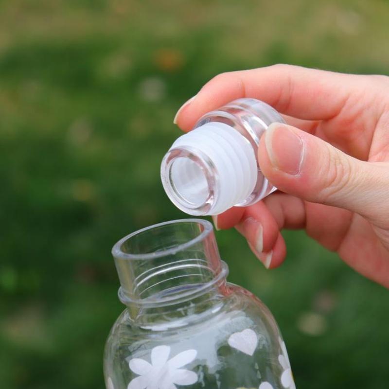 480ML New Simple Print Water Bottle Sports Water Cup Large Capacity Portable Plastic Cups Kids School Water Cup Motivational Cup