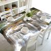 Starfish Tablecloth Snail On Beach Landscape Pattern Waterproof Thicken Rectangular And Round Table Cloth For Wedding