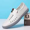 Hollow Leather Shoes Summer Men's Soft-soled Sandals Breathable Versatile Hole Shoes Lightweight Cool Leather Shoes Dad Casual Shoes