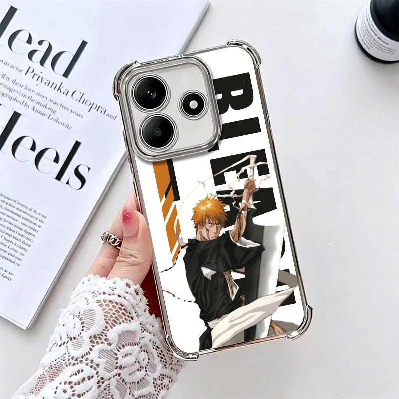 Anime Bleach Desgin Plating Phone Case For Xiaomi Redmi Note 14 15 Pro Plus 13 12 11 11S 11T 10 9S 9 5G Anti-Fall Airabag Cover
