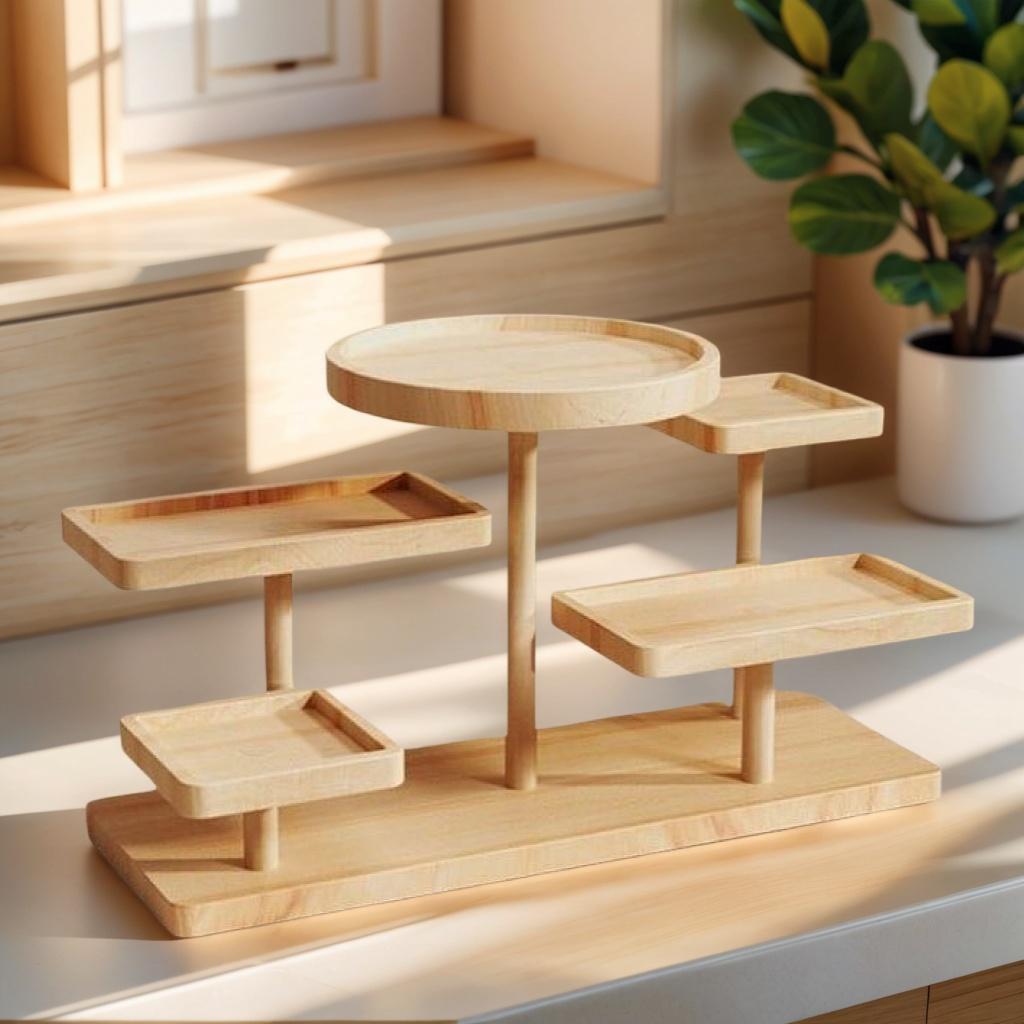 Wooden Standing Shelves Stacked Display Shelves Jewellery Eyeglasses File Organiser For Jewellery Succulents Home Decoration