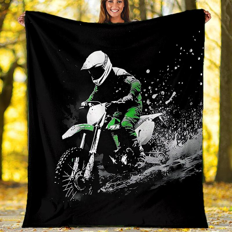 Off-road Motoren Thema Bedrukt Deken - Perfect voor Bank, Bed, Reizen & Buitengebruik | Machine Wasbaar, Gezellig & Duurzaam.