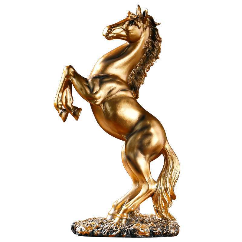 Resin Statue Golden White Black Horse Figure Nordic Abstract Ornaments For Figurines For Interior Sculpture Room Home Decor