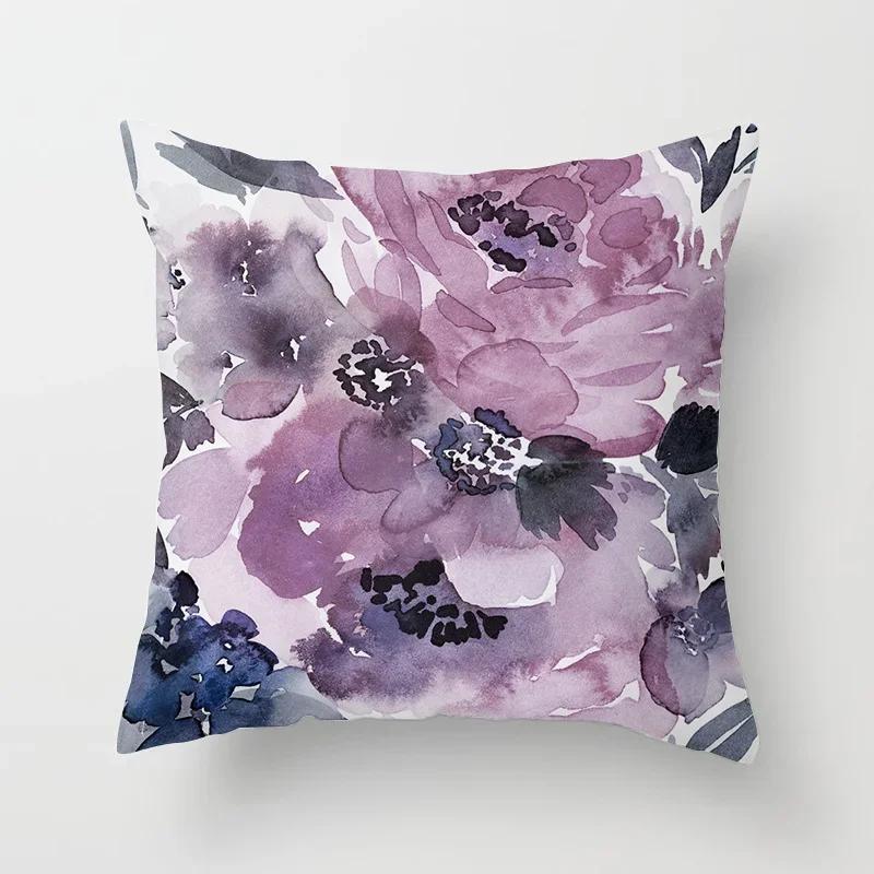Flower Pattern Decorative Art Cushion Cover Pillow Pillowcase Polyester 45*45 Throw Pillows Home Decor Pillowcover
