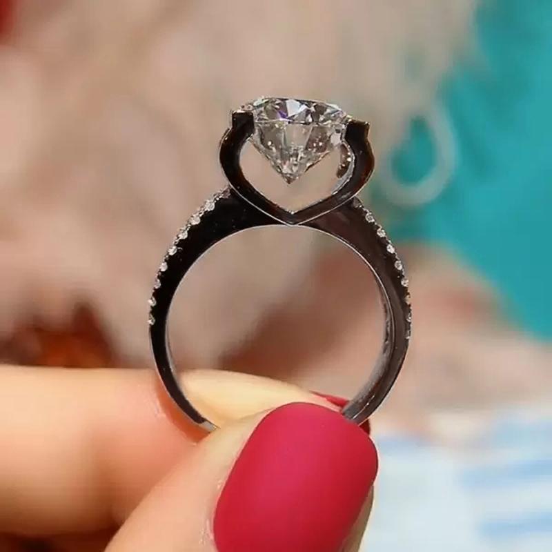 Nové klasické snubní prsteny Eternity Rings pro ženy Oslnivá bílá kubický zirkonový kámen Návrh Zásnubní prsteny Luxusní dárek z lásky