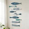 8 Pcs Rustic Wood Fish Wall Art Beach Nautical Wall Hanging Decor Ocean Fish Wall Sculpture for Home Bathroom Bedroom Lake House