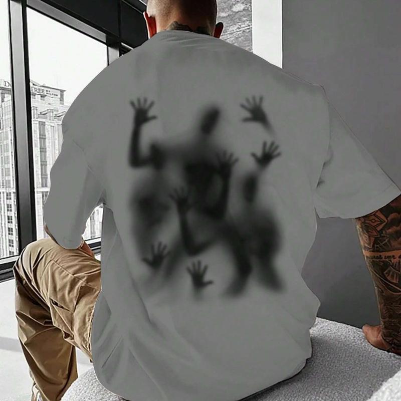 Nieuw Heren T-shirt met Korte Mouwen 3D Print Oversized T-shirt Voor Mannen Zomer Straat Hip-Hop Mannen Kleding Schaduw Print T-shirts Tops 2024