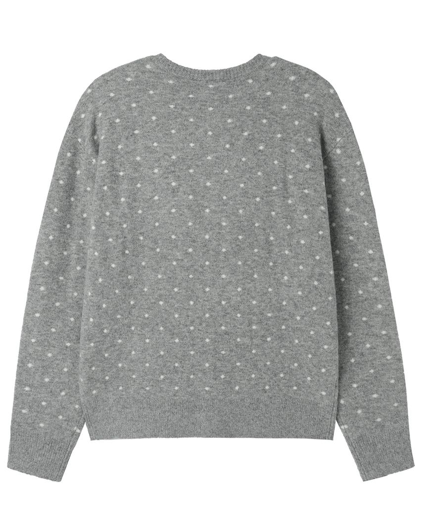 Openyard(Oy) Tiny Dot Knit Cardigan - Melange
