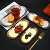 Stainless Steel Jewelry Tray Cosmetic Holder Oval Metal Dining Dessert Plate for Tray Snack Plate Steak Kitchen Plate Dish