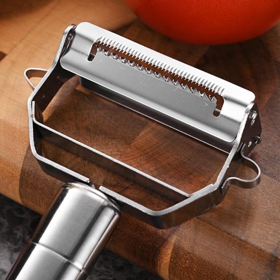 Obst- und Gemüse-Sparschäler Edelstahl-Melonenhobel mit gezahntem Messer Ergonomischer rutschfester Griff Spülmaschinenfest Küchenschäler