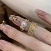 Classics Retro palace style light luxury pearl ring high quality elegant rings for women party wedding fine jewelry