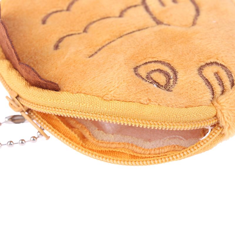 1Pc Cute Plush Snapper Fish Doll Coin Purse Wristlet Bag Mini Cute Zipper Girl Coin Wallet Cable Headset Bag Key Pouch