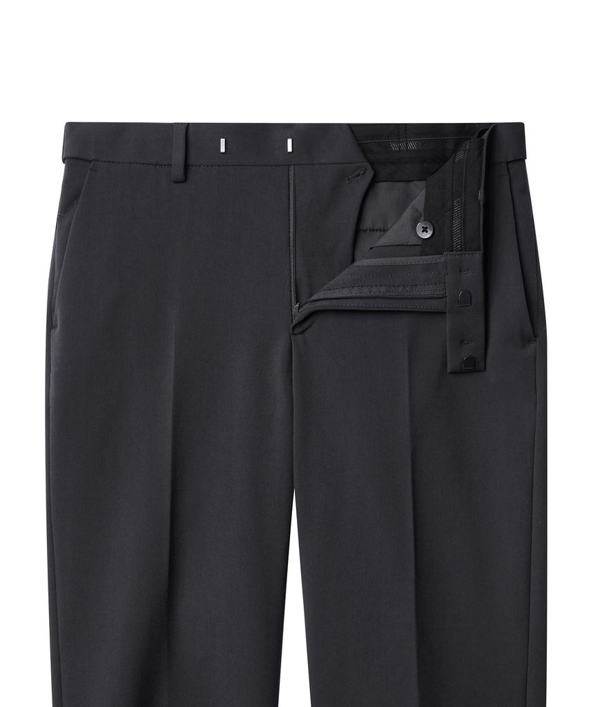 MUSINSA STANDARD Relaxed Tapered Hidden Banding Crop Slacks [Gunmetal]