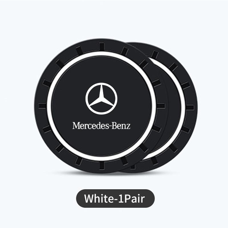WLG4   2pcs Silica Gel Car Coaster Water Cup Holder Anti Slip Pad Mat For Mercedes Benz W211 W124 W176 W177 C180 C200 C260 C300 GLC CLE