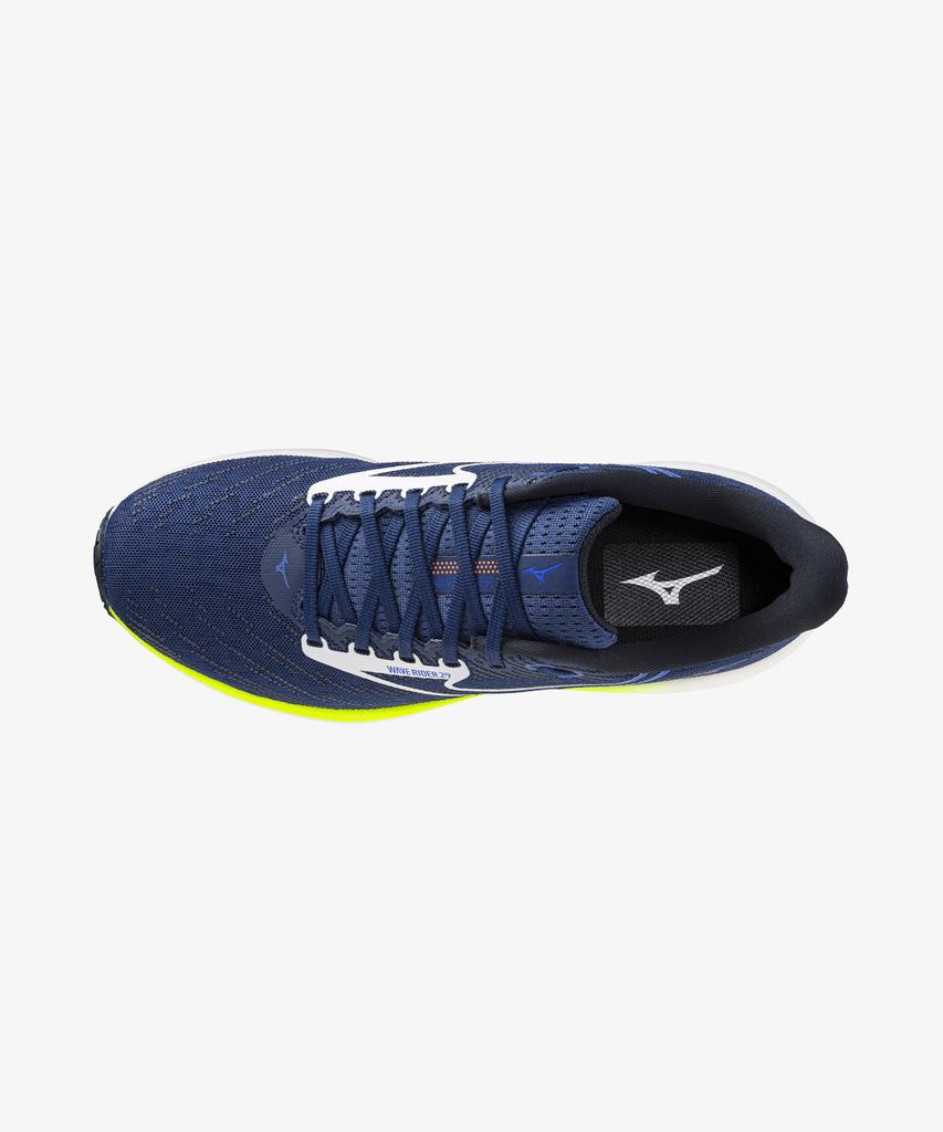Mizuno (Men'S) Wave Rider 29 Super Wide - Estate Blue:White:Lightning Yellow / J1Gc250452