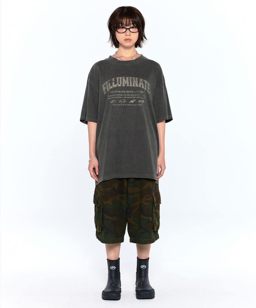FILLUMINATE Damaged Graphic Pigment T-Shirt - Wine