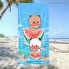 Serviette de plage Bubu Bear Pastèque Dessin Animé, Légère Absorbante pour Natation Gym Yoga Voyage Anti-Sable