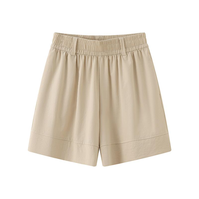 Shorts pour Femmes En Été Nouveau Style à Porter Droit Taille Haute Pantalon Trois-quarts Pour Les Faire Paraître Amincissantes, Pantalon Ample Drapé