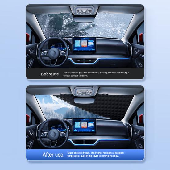 Husă Magnetică Parbriz Zăpadă Îngroșată Acoperire Jumătate pentru Protecție Împotriva Brumei și Zăpezii Protecție Universală de Iarnă pentru Parbriz Auto pentru Majoritatea Mașinilor SUV-urilor