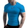 T-shirt da Uomo Girocollo Manica Corta tinta unita, vestibilità slim, in misto cotone, per Allenamento Muscolare, Palestra, Uso Quotidiano Casual, Top Tee Street