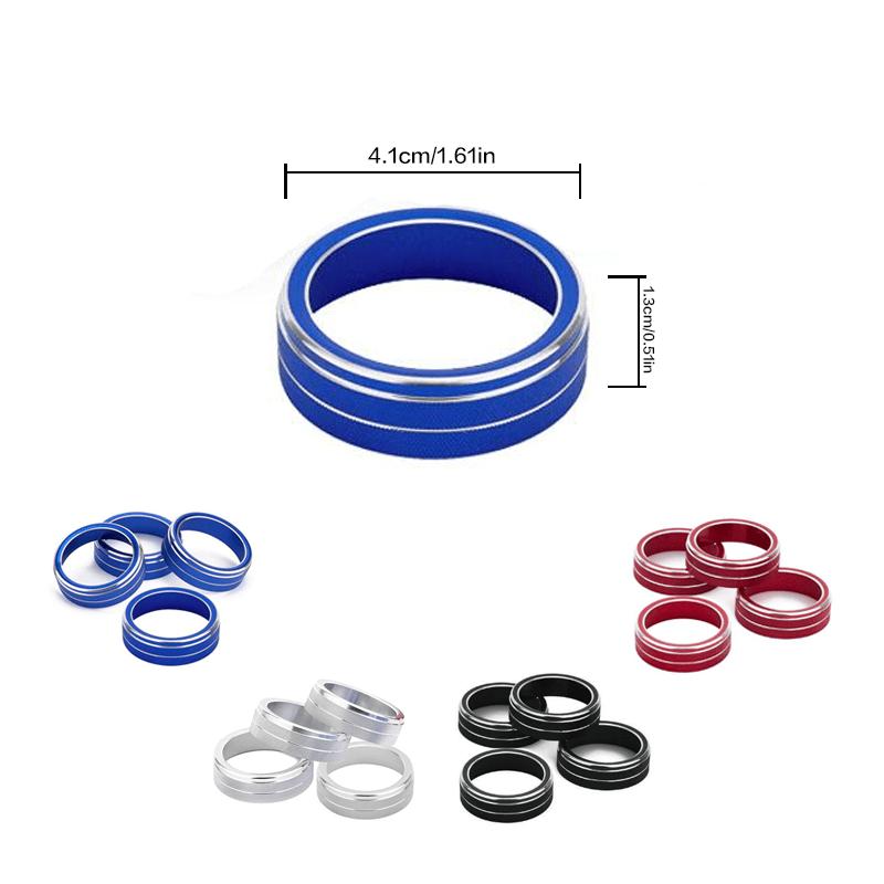 4pcs Aluminum Alloy Car Air Conditioning Volume Switch Knob Decorative Ring Stickers for Volvo S60 V60 XC60 S80 V40 Accessories
