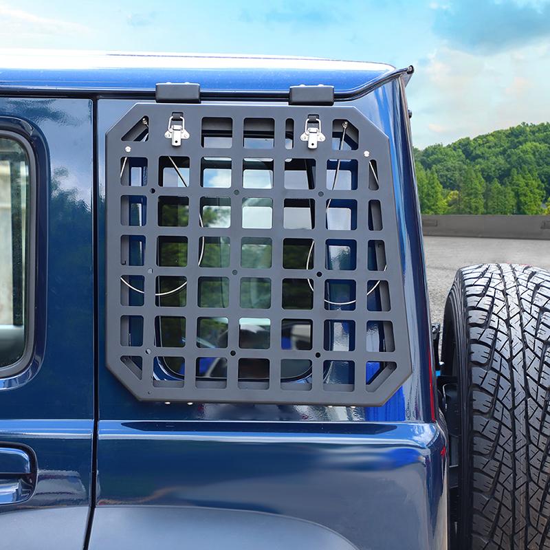 Car Rear Window Glass Protective Armor Protection Frames Shelf For Suzuki Jimny 2019 Up 4-Door Version Car Accessorise ( Aluminum Alloy /Iron)