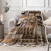 Rustic Farmhouse Throw Blanket Cozy Warm Deer Bear Sports Fleece Flannel for Couch Bed Country Wooden Hunting Camping Forest Dec