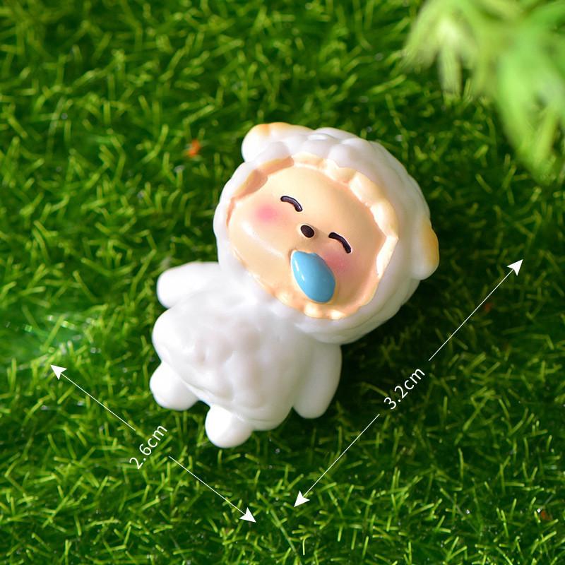 Entzückende Harz-Schaf-Figur Niedliche Garten-DIY-Dekoration Cartoon-Stil