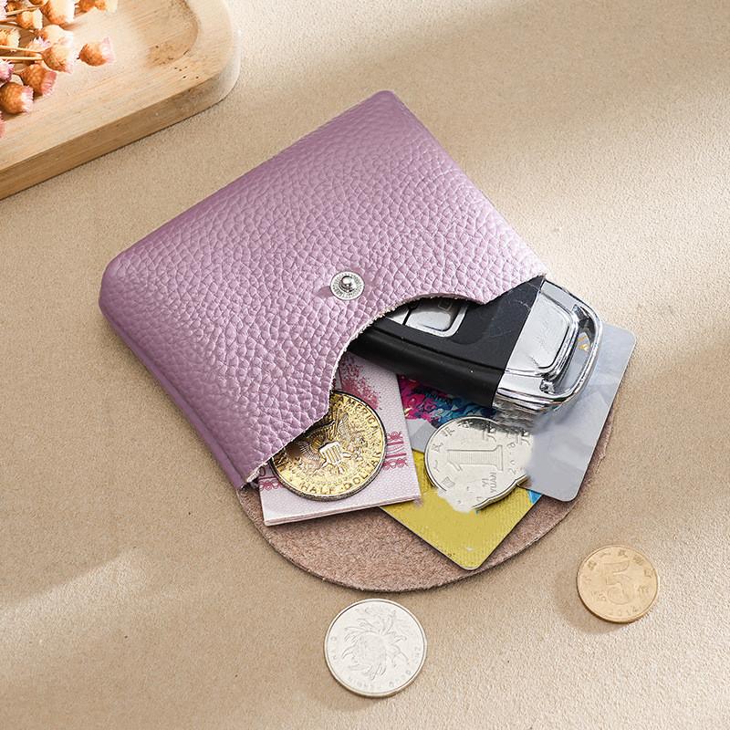 New Genuine Leather Coin Wallet Women's Coin Bag Purses Card Wallet Top Layer Cowhide Small Wallet Card Keys Organizer Wallets