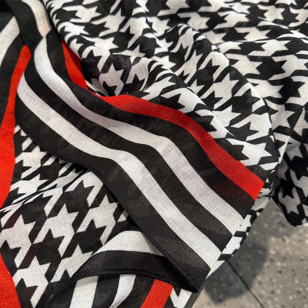 New Fashion Luxury Houndstooth Print Scarf For Women Shawl Wrap Spring Scarf Pashmina Foulard Hijab Stole Scarves Bufandas Stole