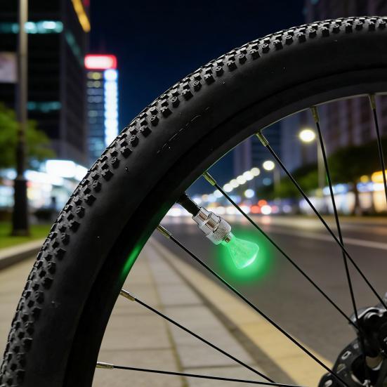 2/4Pcs Bike Tire Valve Light Smart Sensor LED Bicycle Wheel Lamp Night Riding Colorful Road Mountain Bike Valve Decoration Lamp Bike Accessories