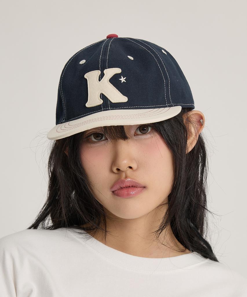 WAIKEI K Logo Applique Cap Navy