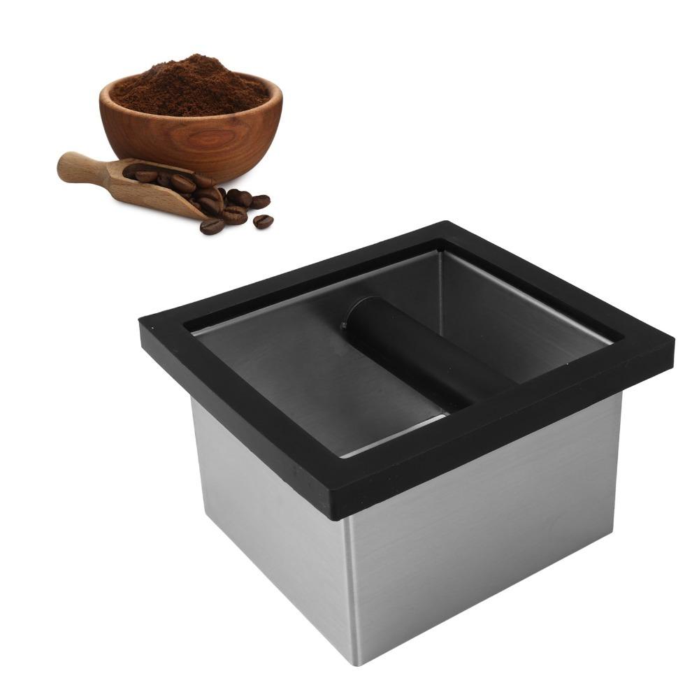 Bottomless Design Espresso Knock Box Stainless Steel Countertop Knock Box  For Restaurant