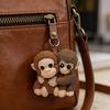 3D Printed Monkey Keychain Cute Monkey Holding Plush Toy Hanging Keychain for Backpack Car Keys Gift for Kids Adults