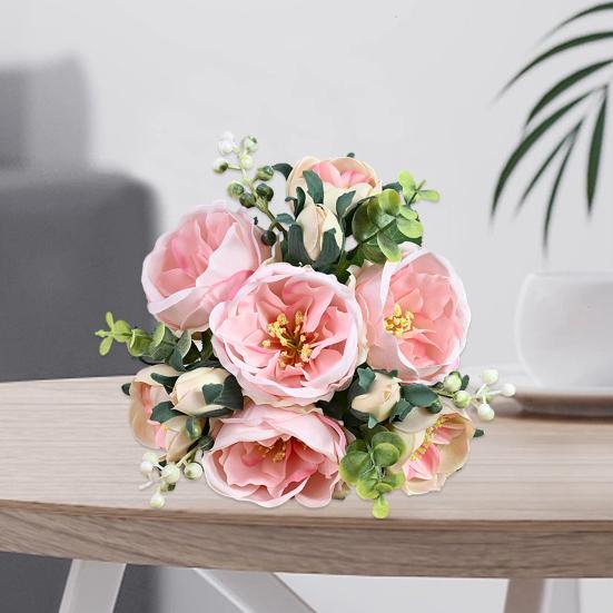 Wedding Bouquet Realistic Romantic Aesthetic Decorative Faux Silk Flower 10-headed Simulation Hibiscus
