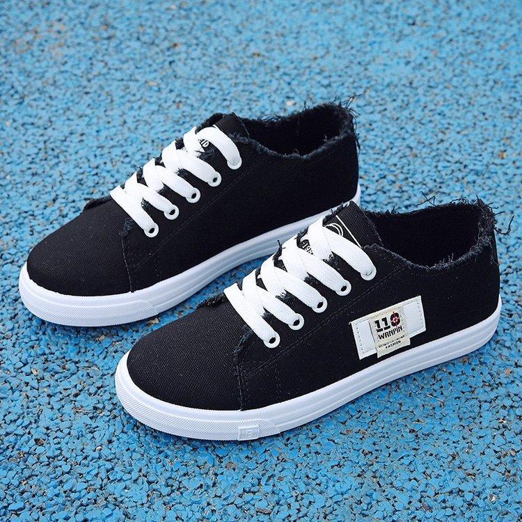 Canvas Shoes Female Korean Version All-match Flat Shoes Summer Thin Section Single Shoes Female Students Ins Trendy Board Shoes
