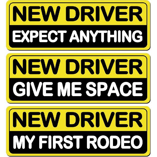 3Pcs Student Driver New Car Stickers, Magnetic Student Driver Signs For Car, Personalized Bright Colors Accessories, Clear Fonts Supplies Suitable